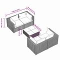 vidaXL 5-dielna záhradná sedacia súprava s podložkami polyratan sivá