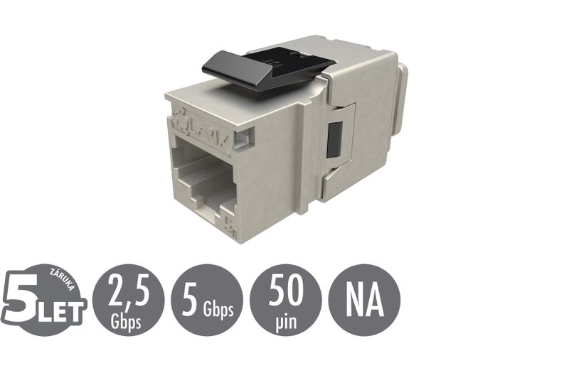 Rýchlozarezávací keystone Solarix CAT5E STP SXKJ-5E-STP-BK-NA