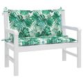 vidaXL Podložky na záhradnú lavičku 2 ks vzor listov 100x50x7 cm