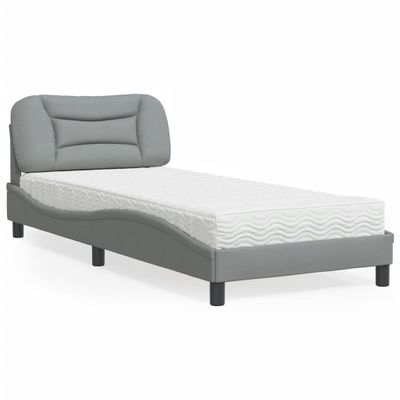 vidaXL Posteľ s matracom Hvar bledosivá 80x200 cm látka
