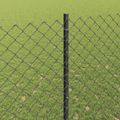 vidaXL Sieťový plot s stĺpom 10 x 1,5 m PVC potiahnutá oceľ Sivá