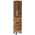vidaXL Highboard Staré drevo 34,5 x 34 x 180 cm Kompozitné drevo