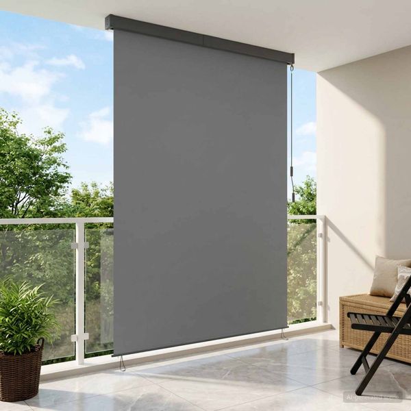 vidaXL Roleta Svetlosivá 80 x 250 cm Textil a hliník