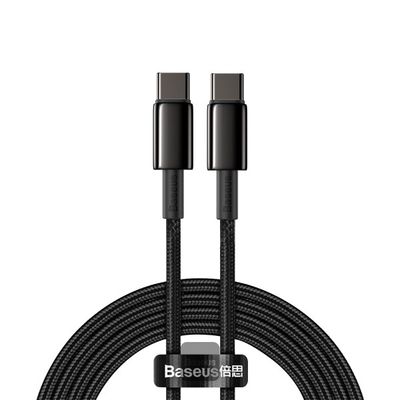 Baseus dátový kábel Tungsten Gold USB-C/USB-C 2m 100W čierny