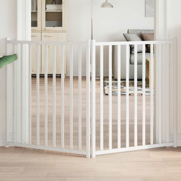 vidaXL Brána pre psa skladacia 2 panely 160 cm masívne jedľové drevo
