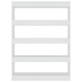 vidaXL Knižnica/deliaca stena biela 100x30x135 cm