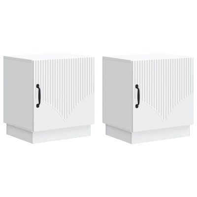 vidaXL Nočný stolík 2 pcs Biela 43 x 34,5 x 47 cm Kompozitné drevo