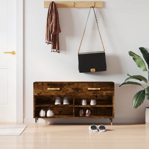vidaXL Lavička na topánky, tmavý dub 102x35x55 cm, kompozitné drevo