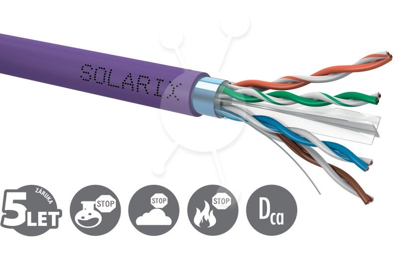 Inštalačný kábel Solarix CAT6 FTP LSOH Dca-s2,d2,a1 500m/cievka SXKD-6-FTP-LSOH