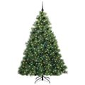 vidaXL Umelý vianočný stromček s 300 LED-i Zelená 210 cm PE a PVC