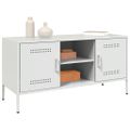vidaXL TV skrinka biela 100,5x39x50,5 cm oceľ