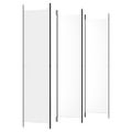 vidaXL 5-panelový paraván biely 250x220 cm látkový