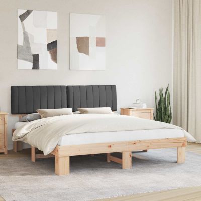 vidaXL Rám postele s čalúneným čelom Tmavo šedá 180 x 200 cm