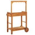 vidaXL Záhradný servírovací vozík z akáciového dreva 92x43,5x141,5 cm