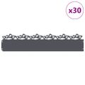 vidaXL Obrubníky trávnika 30 ks 103 x 0,05 x 22 cm Oceľ Antracitová