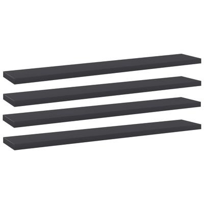 vidaXL Prídavné police 4 ks, sivé 60x10x1,5 cm, drevotrieska