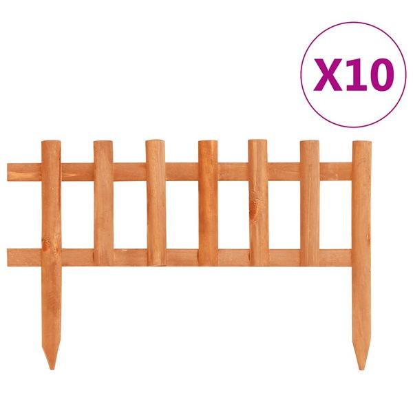 vidaXL Obruba trávnika 10 ks jedľové drevo 4,4 m