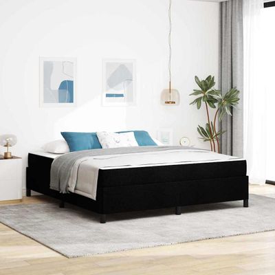 vidaXL Posteľ s pružinovým rámom Čierna 180 x 200 cm látka