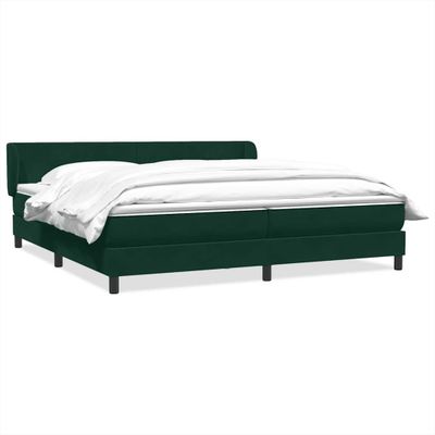 vidaXL Box Spring Posteľ s matracmi Tmavo zelená 180x210 cm Zamat