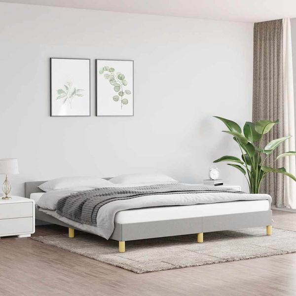 vidaXL Posteľ bez matraca svetlosivá 160x200 cm látka