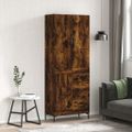 vidaXL Vysoká skrinka dymový dub 69,5x34x180 cm spracované drevo