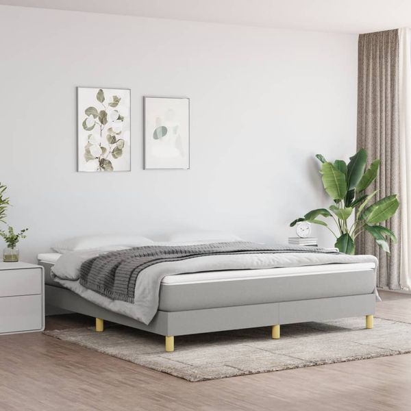 vidaXL Posteľný rám s boxspringom bledosivý 180x200 cm látka