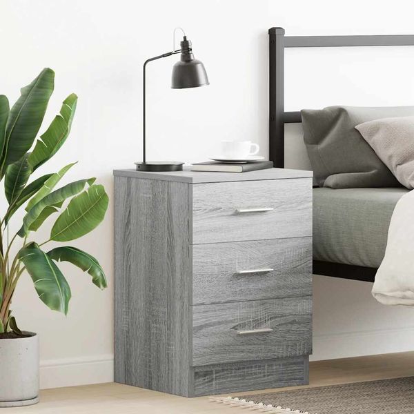 vidaXL Nočný stolík sivý sonoma 38x35x56 cm spracované drevo