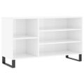vidaXL Botník lesklý biely 102x36x60 cm spracované drevo