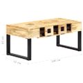 vidaXL Konferenčný stolík kazetový štýl 100x52x45 cm mangovníkový masív