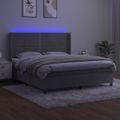 vidaXL Posteľ boxsping s matracom a LED bledosivá 180x200 cm zamat
