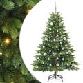 vidaXL Umelý vianočný stromček s 150 LED-i Zelená 150 cm PE a PVC