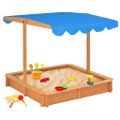vidaXL Pieskovisko s nastaviteľnou strieškou 115x115x115 cm