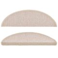 vidaXL Schodové rohože 15 ks 56x17x3 cm béžové, polkruhové