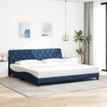 vidaXL Rám postele s LED bez matraca modrá 200x200 cm látka
