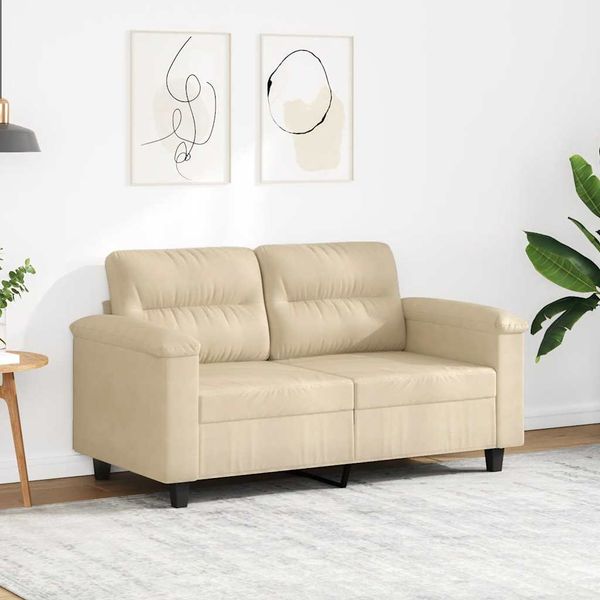 vidaXL 2-miestna pohovka krémová 120 cm mikrovlákno
