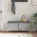 vidaXL Predsieňová lavica s vankúšom Betónovo Sivá 100 x 38 x 46 cm