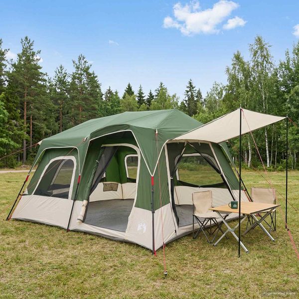 vidaXL Okamžitý stan Zelená Pre 8 osôb 185T Polyester s PU náterom
