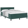 vidaXL Posteľ s pružinovým rámom Tmavozelená 140 x 190 cm Zamat
