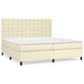 vidaXL Boxspring posteľ s matracom krémová 200x200 cm umelá koža