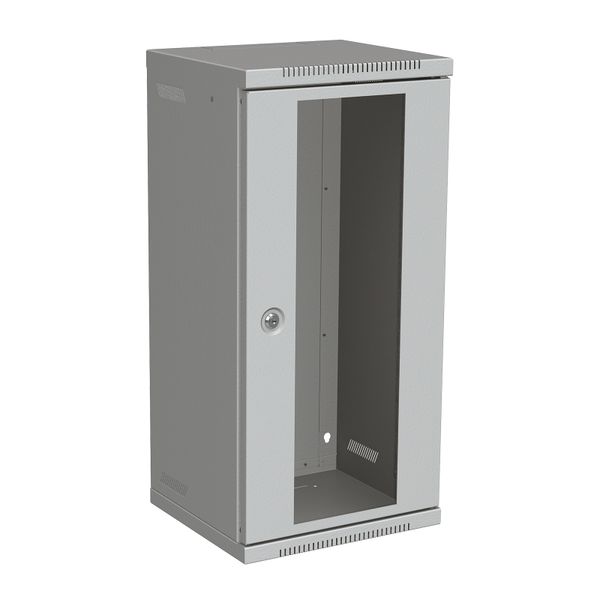 Nástenný rozvádzač 10" 12U RAL 7035 sklenené dvere LC-10-12-11-G