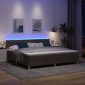 vidaXL LED box s pružinami s LED pásikmi Tmavohnedá 200 x 200 cm látka
