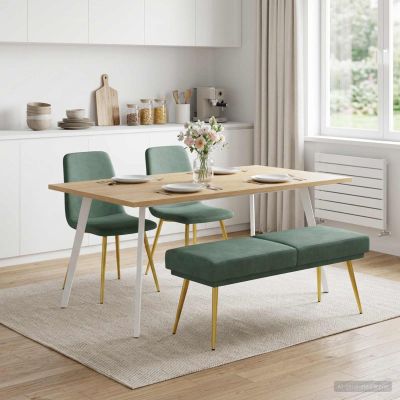 vidaXL Dvojvrstvová lavica Morská zelená 120 x 45 x 46 cm Zamat