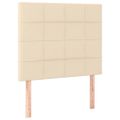 vidaXL Čelo postele s LED krémové 80x5x118/128 cm látka