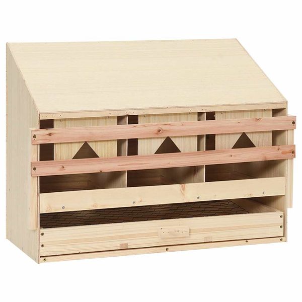 vidaXL Hniezdo pre sliepky, 3 priehradky 72x33x54 cm, borovicový masív