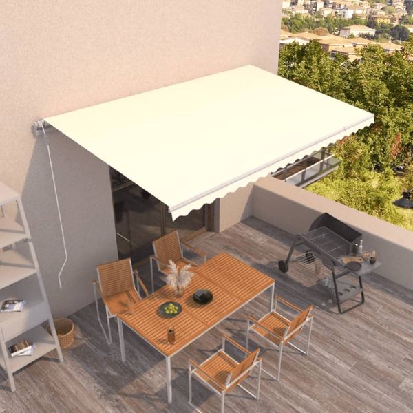 vidaXL Automatická zaťahovacia markíza 500x300 cm krémová