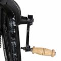 vidaXL Bočný stolík 60x(46-63) cm masívne mangovníkové drevo a liatina