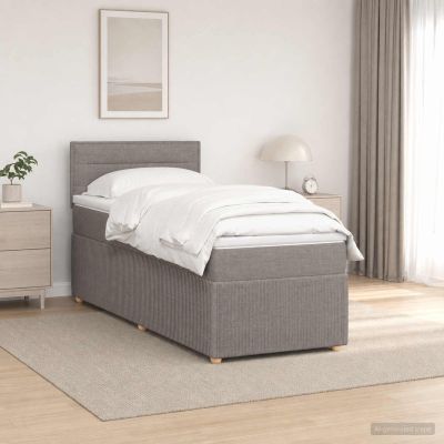 vidaXL Posteľ boxspring s matracom Sivohnedá 80 x 200 cm Látka