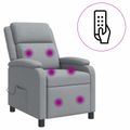 vidaXL Masážne relaxačné kreslo Svetlosivá Látka