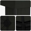 vidaXL Záhradný altánok 6 x 3 m Čierna Polyester a oceľ 190 gsm
