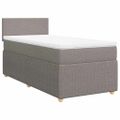 vidaXL Posteľný rám boxsping s matracom sivohnedý 90x200 cm látka